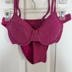 Good American Pink Glitter Bikini